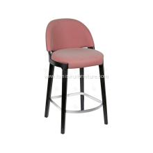 Pink leather Potocco Velis bar stool